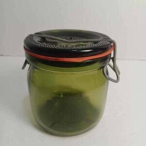 Vtg‎ Weck Jar Bulach Switzerland Green Glass Canning 20003 Jar 1/2 L Wire Bale